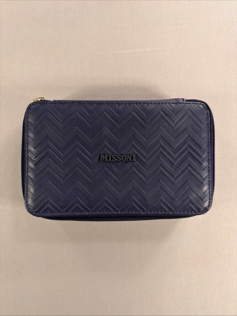 Missoni Navy Chevron Zip Travel Case